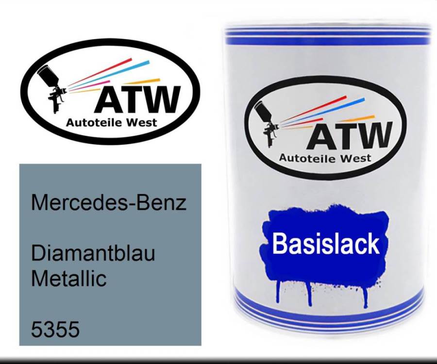 Mercedes-Benz, Diamantblau Metallic, 5355: 500ml Lackdose, von ATW Autoteile West.